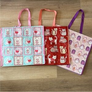 Cat love reusable tote bags